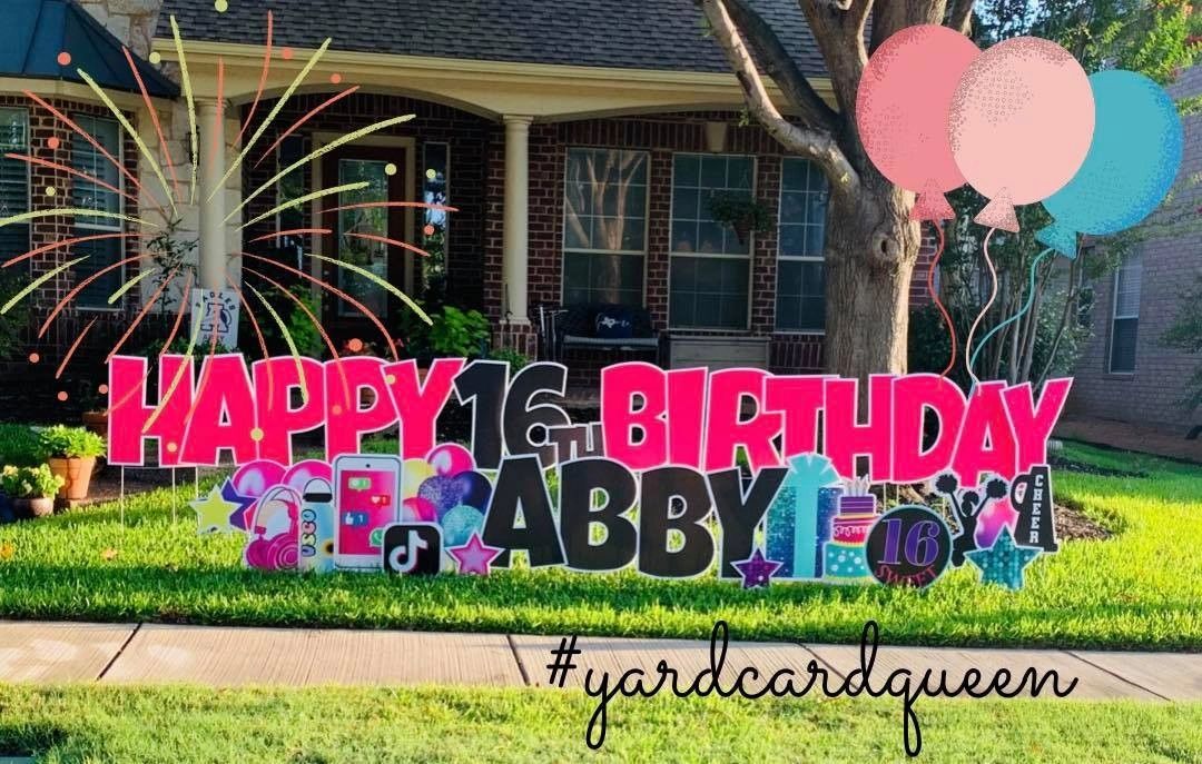 Yard Sign Rental Happy Birthday Abby Cute Sign