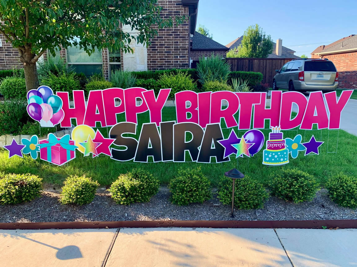 Happy Birthday Yard Signs DFW Area