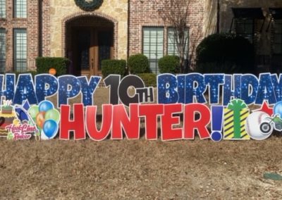 Happy Birthday Yard Signs Placed In Yard