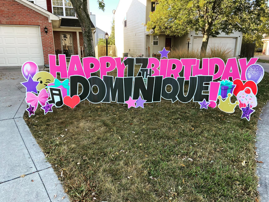 Birthday Celebration Yard Sign Rental | Custom Yard Sign | Indianapolis, IN