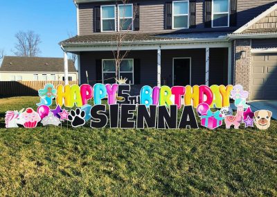 Kids 5th Birthday Yard Sign Celebration