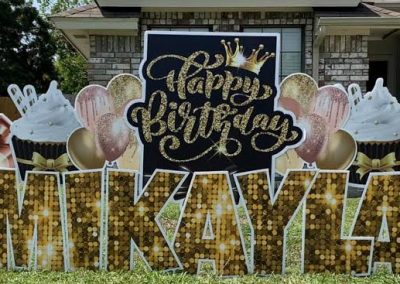 Fancy Birthday Yard Sign Rental in Richmond TX