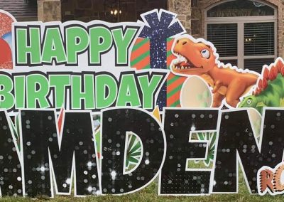 Dinosaur Theme Birthday Yard Sign Rental