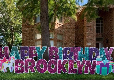 Unicorn Themed Birthday Yard Sign Rental