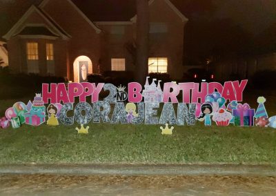 Girl Themed Happy Birthday Yard Sign Rental