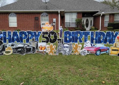 Happy 50th Birthday Yard Sign in Tyler Texas