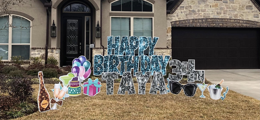 Happy Birthday Yard Sign Rental Willis, TX