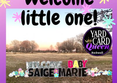 Welcome Baby Yard Sign Rockwall TX