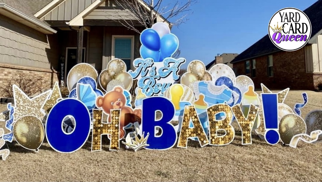 Baby Boy Birth Announcement Yard Sign