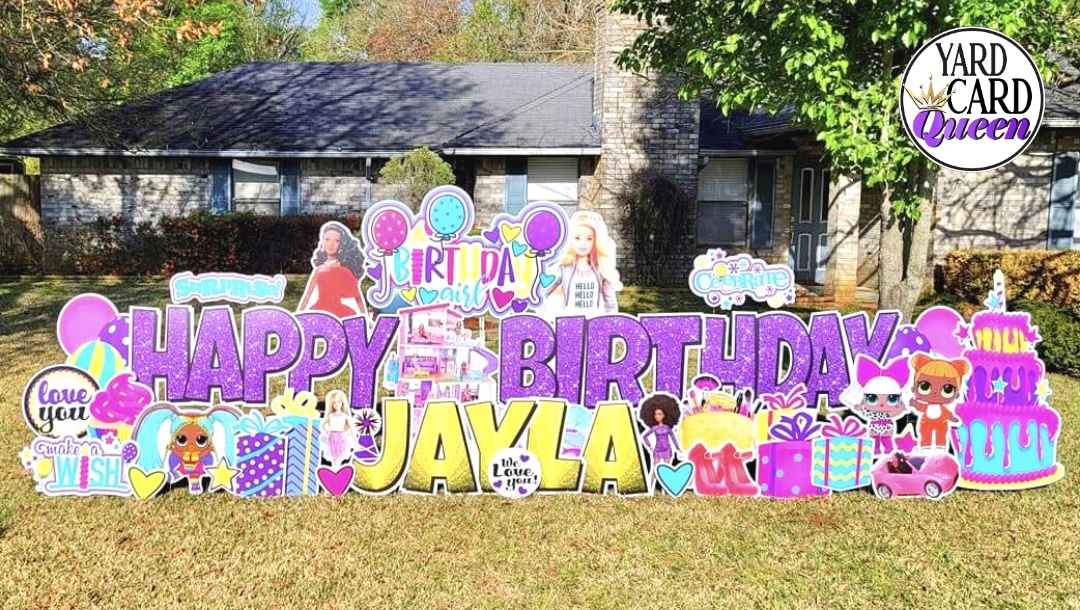 18 Purple Sparkle Happy Birthday Yard Signs Outdoor Birthday Party 