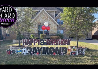 Happy 8th Birthday Lawn Sign Rental Mansfield, TX