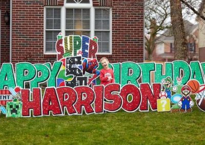 Big Happy Birthday Yard Sign Rental Carmel, Indiana