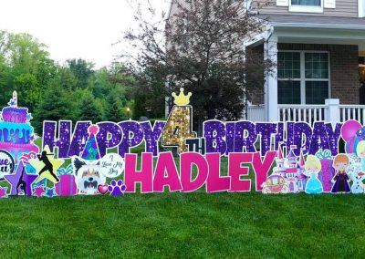 Happy 4th Birthday Yard Sign Carmel, Indiana