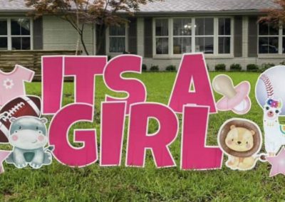 Its A Girl Birth Announcement Yard Sign Rental Dallas, TX