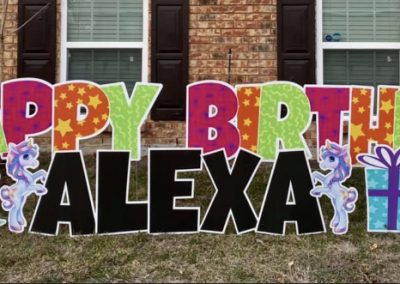 Childs Happy Birthday Yard Sign Rental Dallas, TX