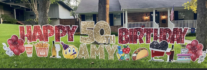 Happy 50th Birthday Yard Sign Rental Dallas, Texas