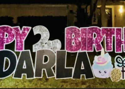 kids birthday yard sign celebration rental dallas, texas