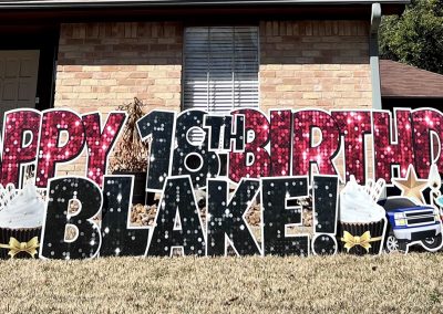 Big Happy Birthday Yard Sign Rental Cleveland Texas