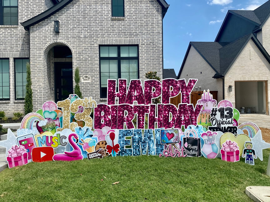 Sign Rental Big Happy Birthday McKinney TX