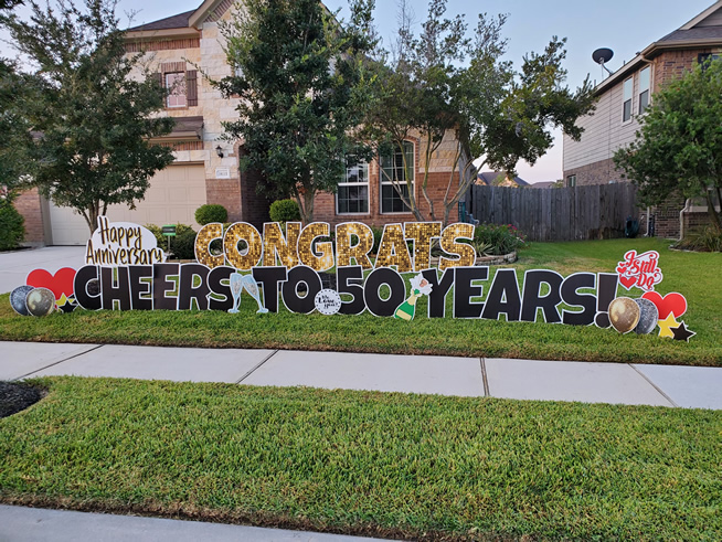 Anniversary Big Yard Sign Rental Congrats Converse Texas