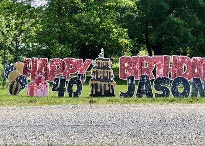 Big Happy 40th Birthday Yard Sign Rental Oak Ridge NC