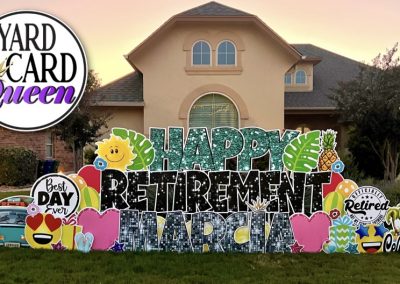 Happy Retirement Yard Sign Rental San Antonio