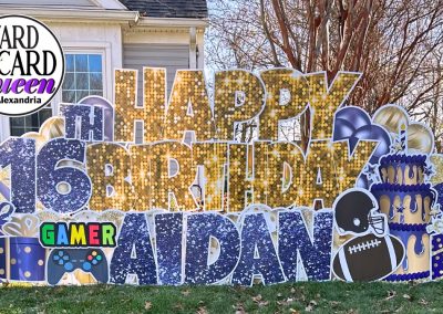 Happy Birthday Aidan Yard Card Queen Alexandria