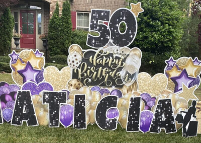Happy 50th birthday Yard Sign Rental Durham, NC