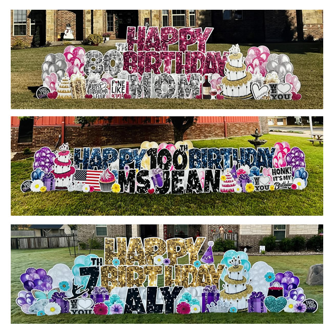 Fun Yard Sign Rentals Big Happy Birthday Signs Poolville, TX