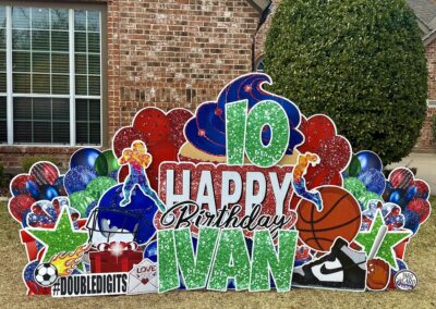Sports Theme Happy Birthday Yard Sign